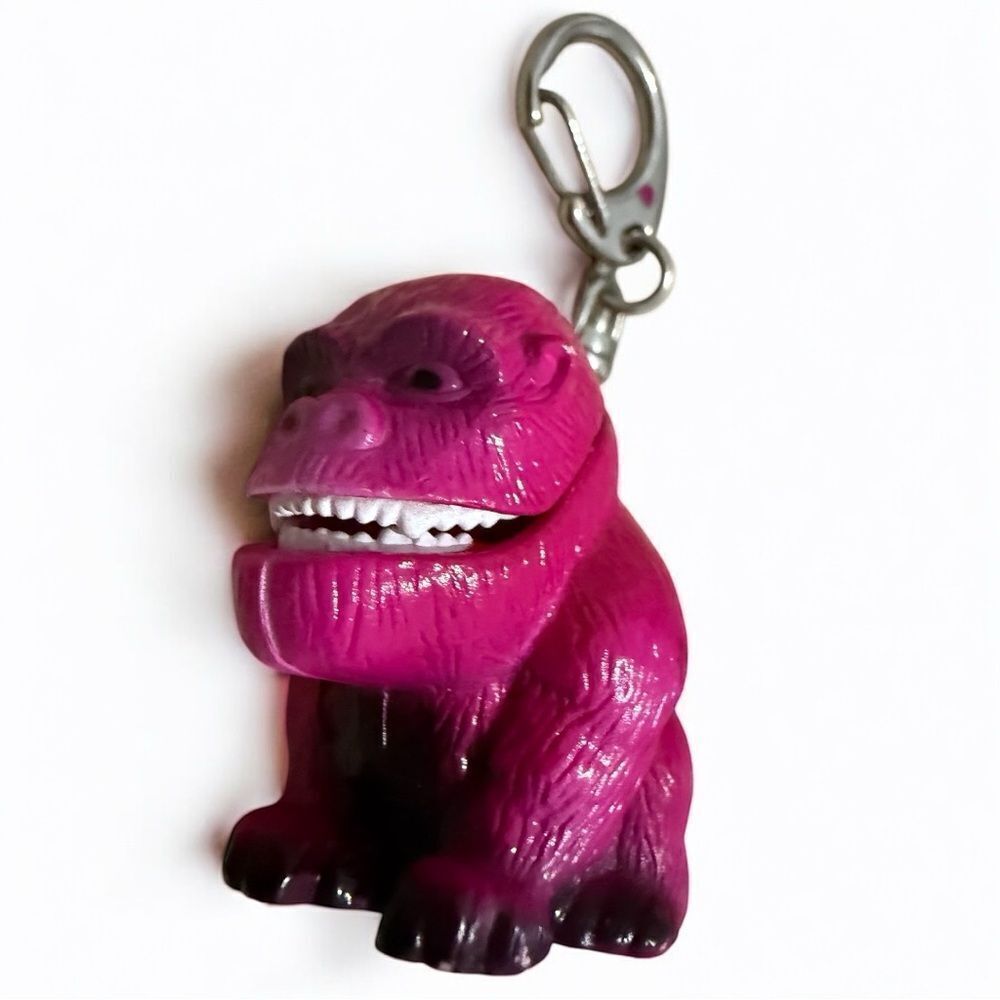 Pink Gorilla Keychain with Light-Up Mouth – Novelty Toy Clip